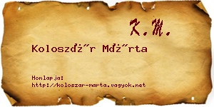 Koloszár Márta névjegykártya
