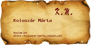 Koloszár Márta névjegykártya