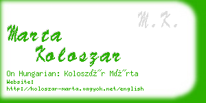 marta koloszar business card